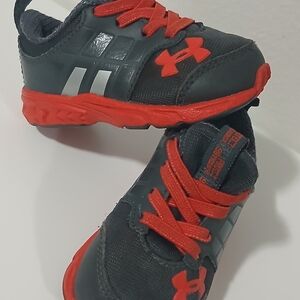 Under Armour Kids' Gray and Red Sneakers
